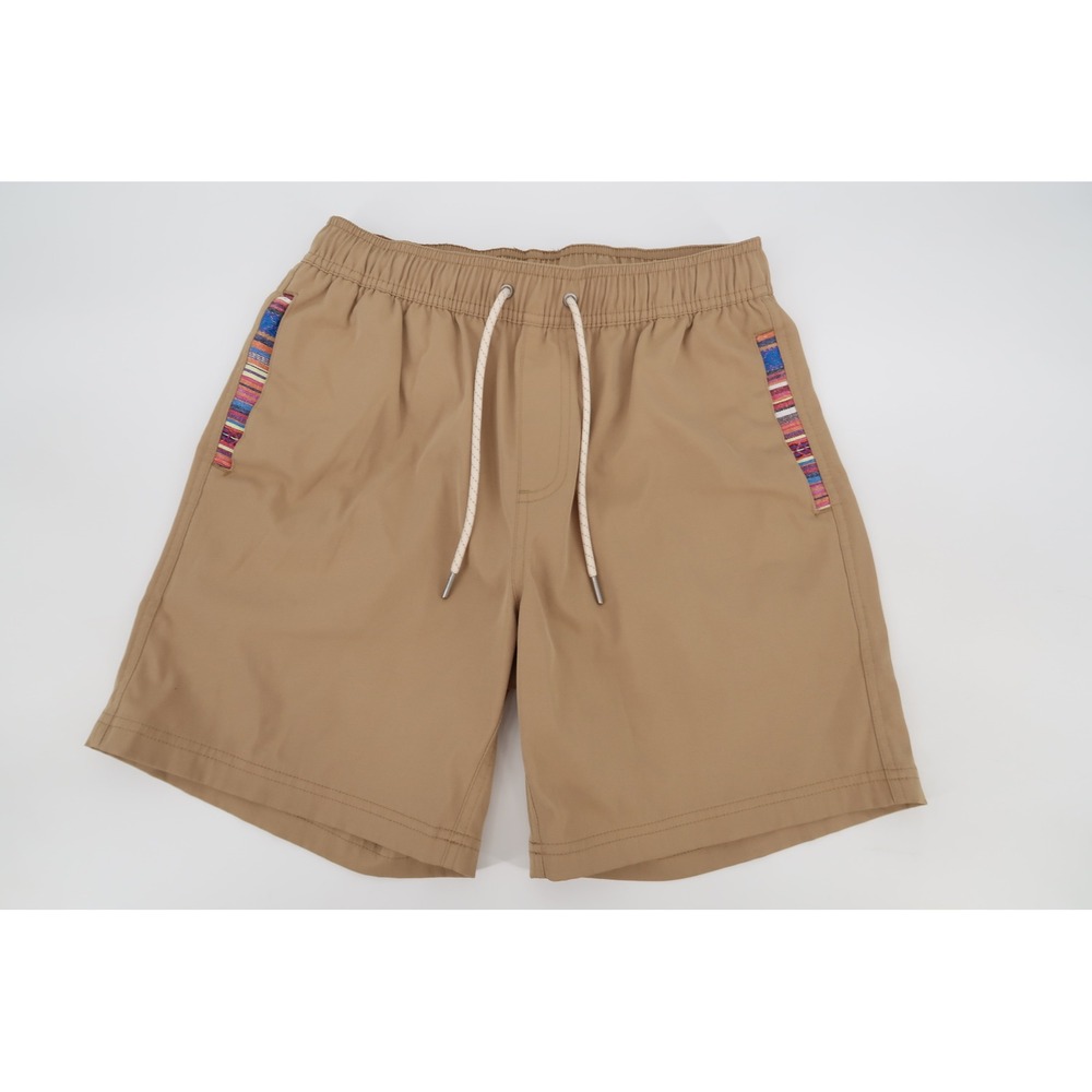 Wowie Sapien 2.0 Shorts Mens Small Tan Mojave Woven Trim Drawstring Elastic